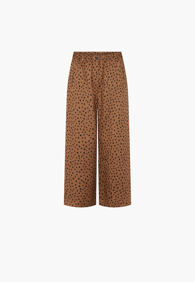 Hilde Loose Crop - Camel Print