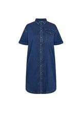 Utta Oversize Denim Shirtdress SS - Medium Blue Denim