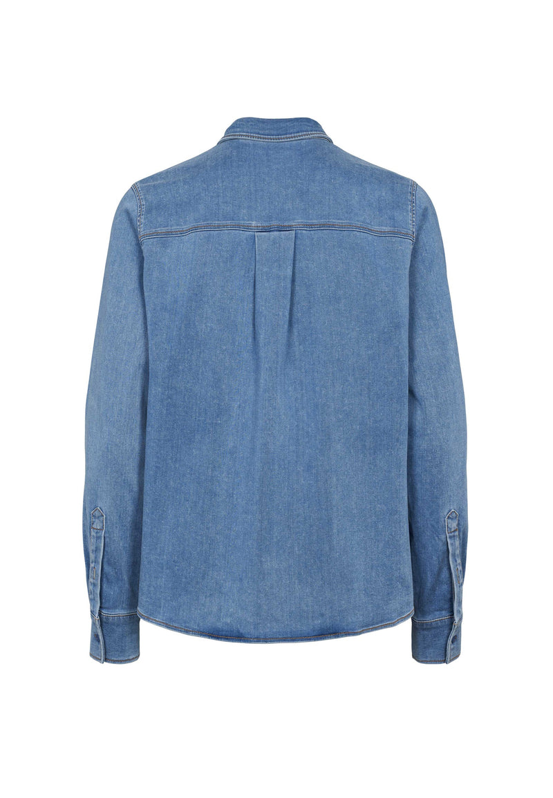 Vitta Denim Shirt - Long Sleeve - Washed Blue Denim